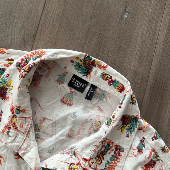 Cruel Denim Senorita White Spanish Print Button Up Cowgirl Top - Picture 4 of 6